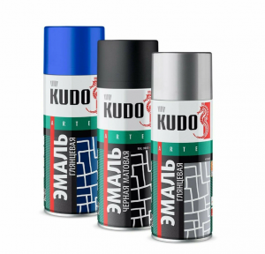 Эмаль (черная матовая) KUDO (RAL 9005) 520мл (1/12)